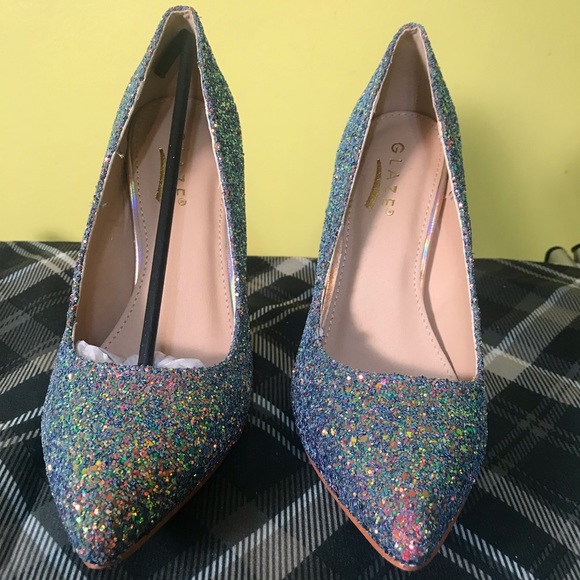 Beautiful Glittery Glaze Multicolored Pumps - Picture 5 of 8